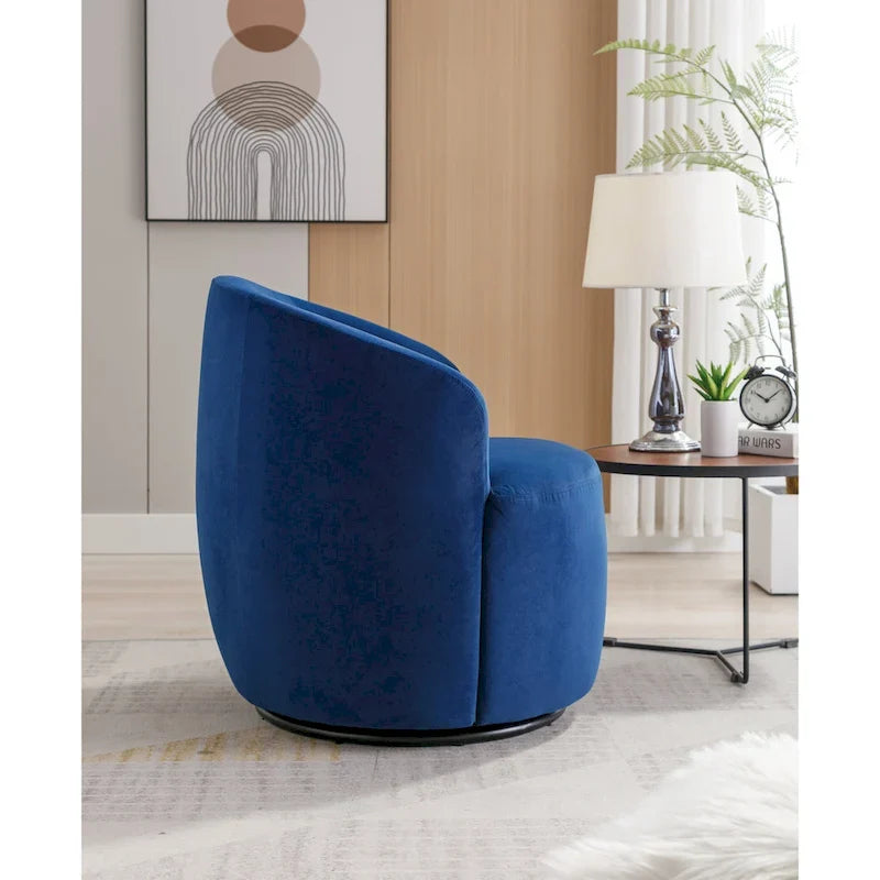 25.6 Swivel Barrel Chair with Black Coating