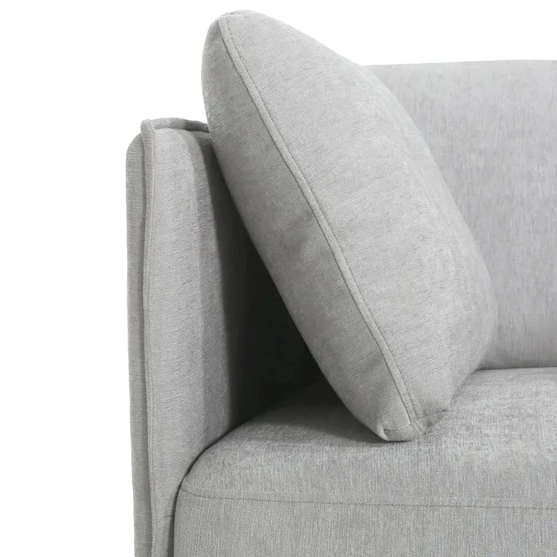 Modern 39.17 Upholstered Accent Chair with Solid Metal Legs and Pillow for Living Room
