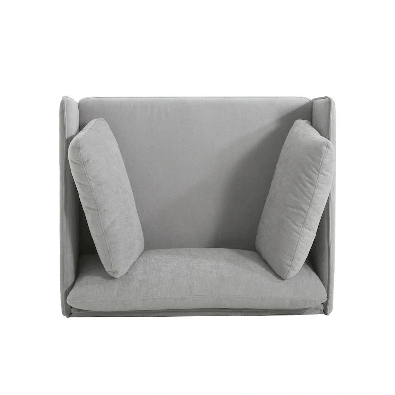 Modern 39.17 Upholstered Accent Chair with Solid Metal Legs and Pillow for Living Room