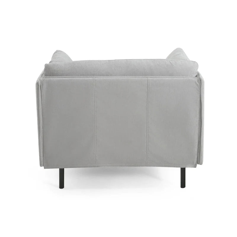 Modern 39.17 Upholstered Accent Chair with Solid Metal Legs and Pillow for Living Room