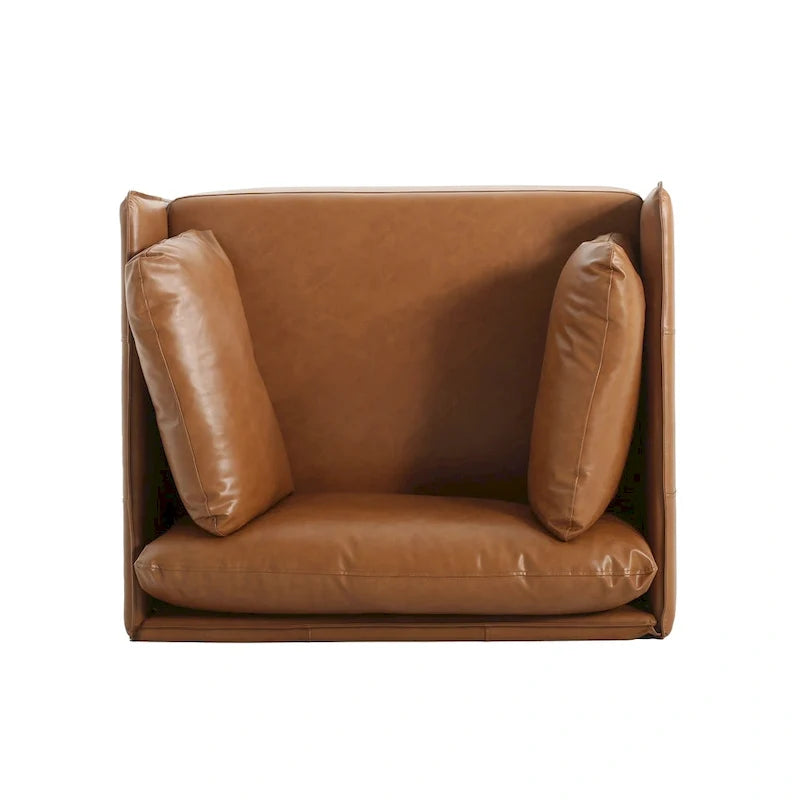 Modern 39.17 Upholstered Accent Chair with Solid Metal Legs and Pillow for Living Room