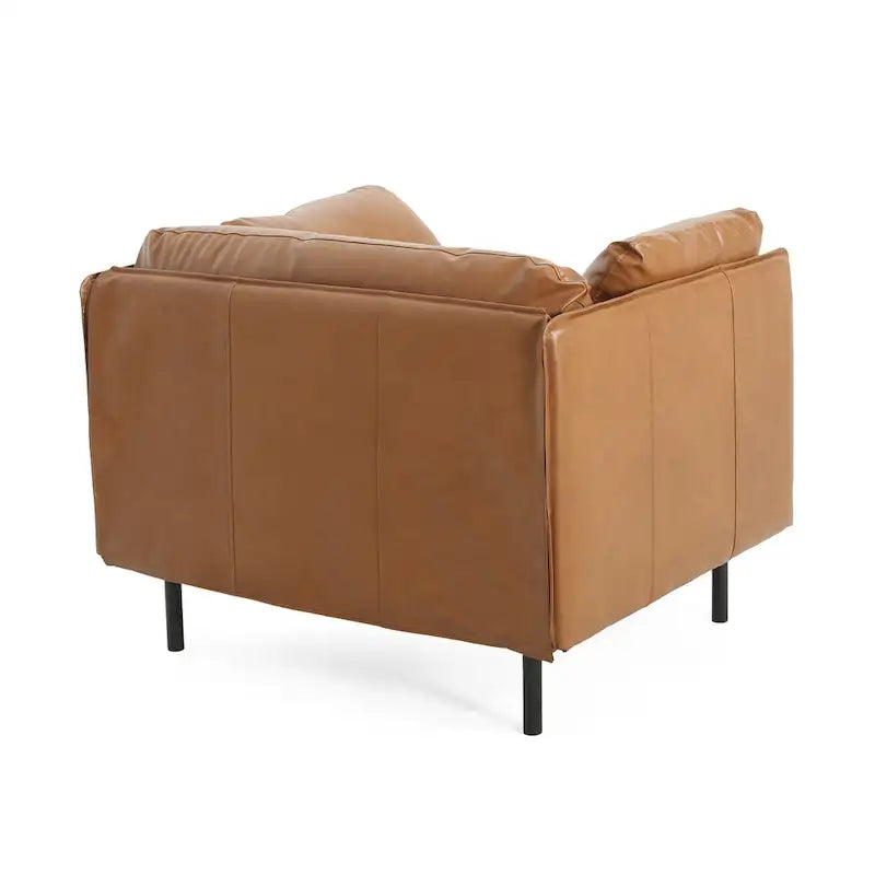 Modern 39.17 Upholstered Accent Chair with Solid Metal Legs and Pillow for Living Room