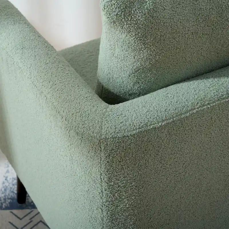 Fauteuil moderne de 26,77 po rembourré avec accoudoirs, pieds en bois massif et coussin lombaire