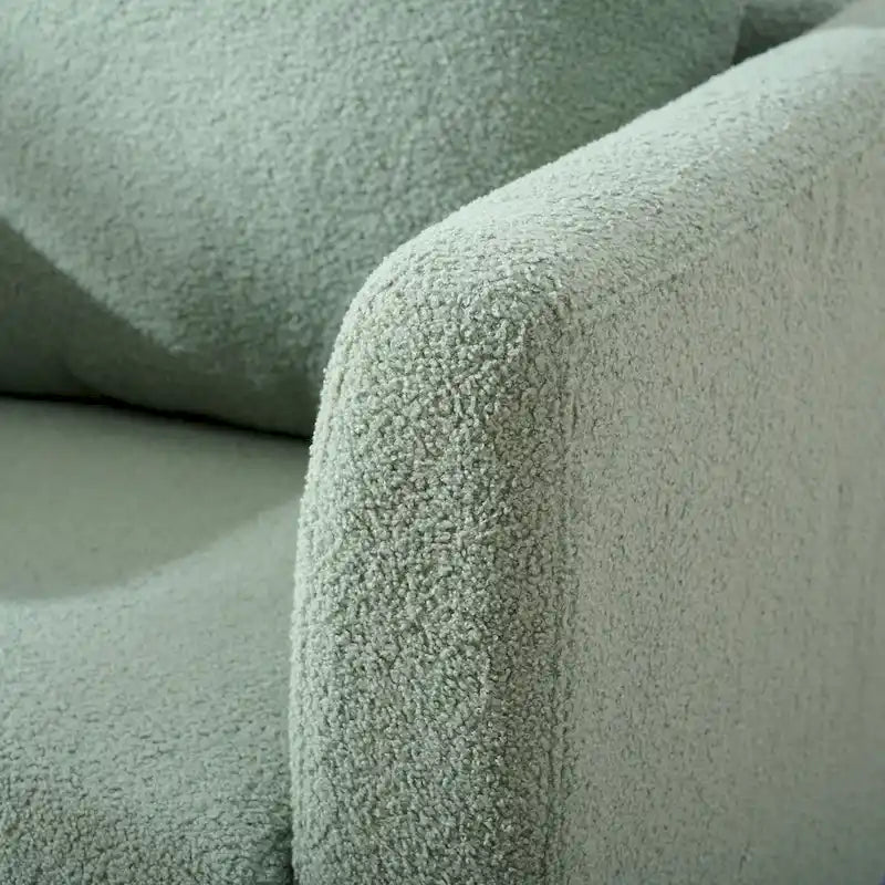 Fauteuil moderne de 26,77 po rembourré avec accoudoirs, pieds en bois massif et coussin lombaire