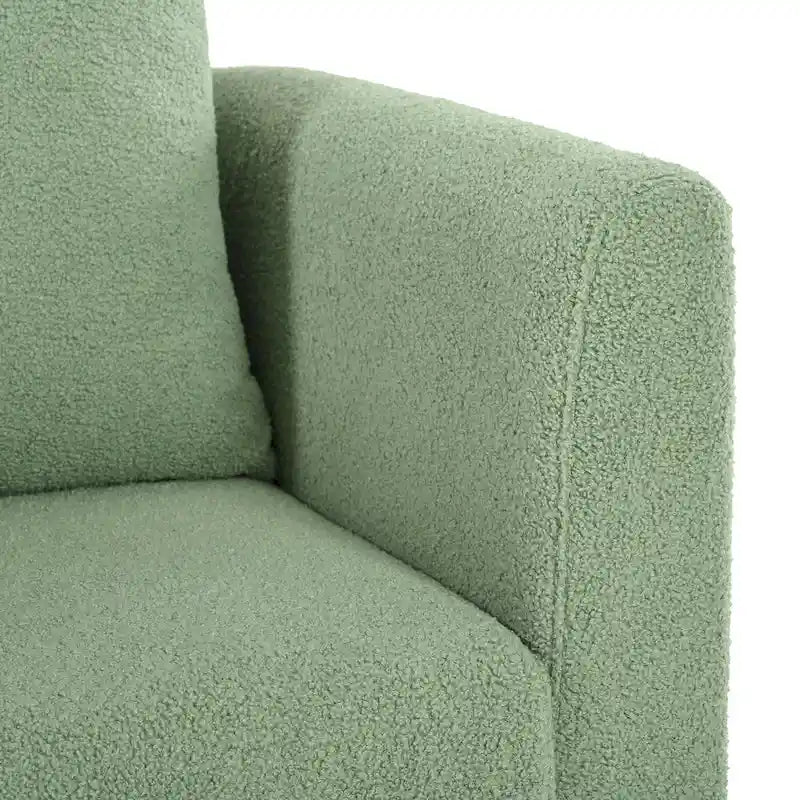 Fauteuil moderne de 26,77 po rembourré avec accoudoirs, pieds en bois massif et coussin lombaire