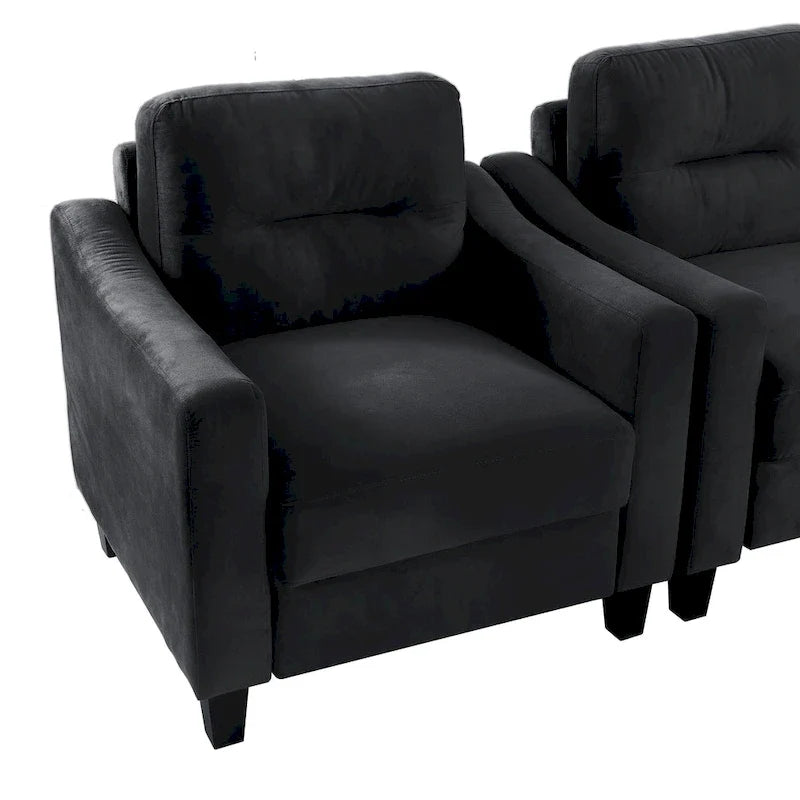 Black Modern 32.2 Upholstered Accent Chair with Sturdy Hardwood Frame and Soft Cushion