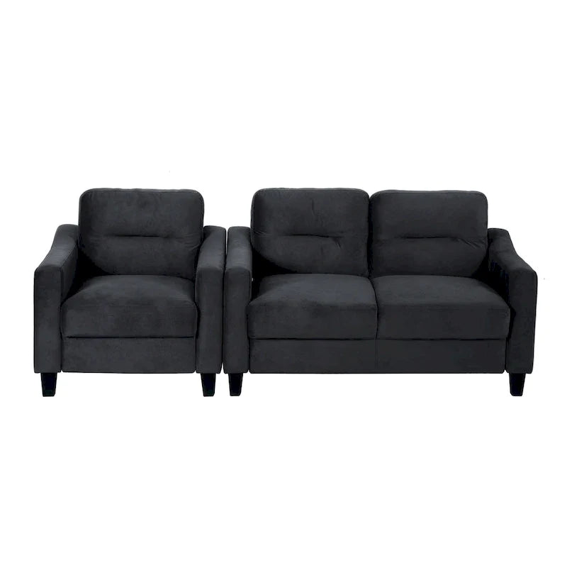 Black Modern 32.2 Upholstered Accent Chair with Sturdy Hardwood Frame and Soft Cushion