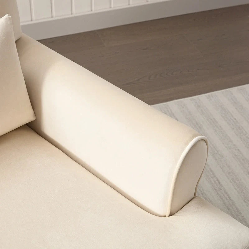 Fauteuil d'appoint en velours beige de 37,8 po