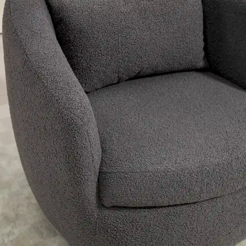 Grey 37.2 Swivel Barrel Chair with Storage