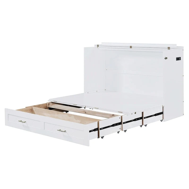 Lit mezzanine en bois avec étagère de rangement rembourrée et bureau