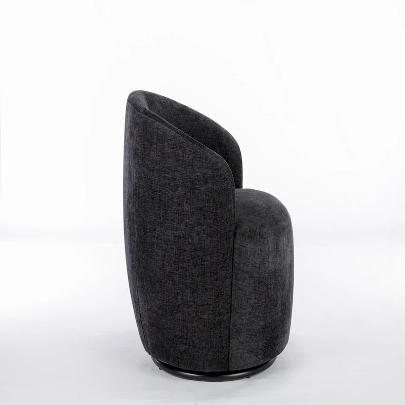 Chenille Fabric Swivel Accent Armchair