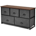 Commode de rangement Gymax à 5 tiroirs, table de chevet, organisateur d'affichage pour dortoir