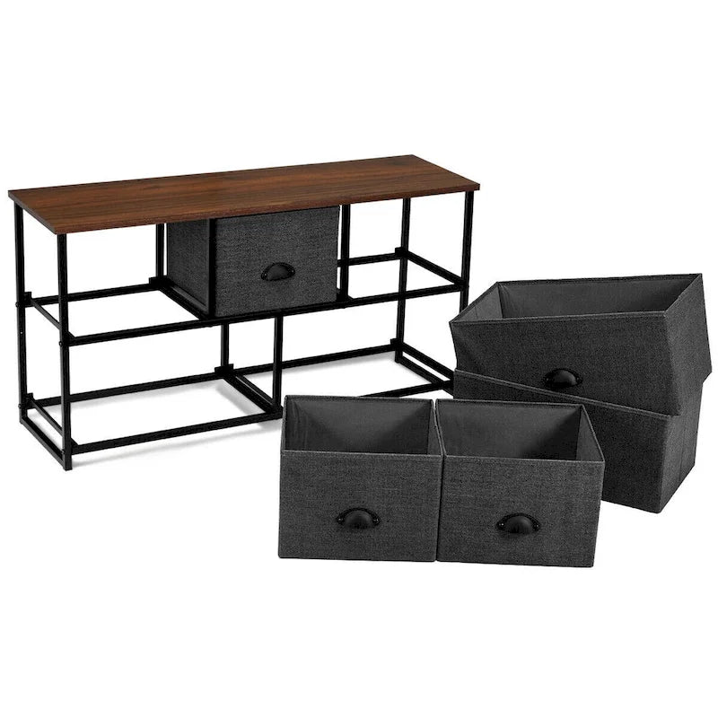Commode de rangement Gymax à 5 tiroirs, table de chevet, organisateur d'affichage pour dortoir