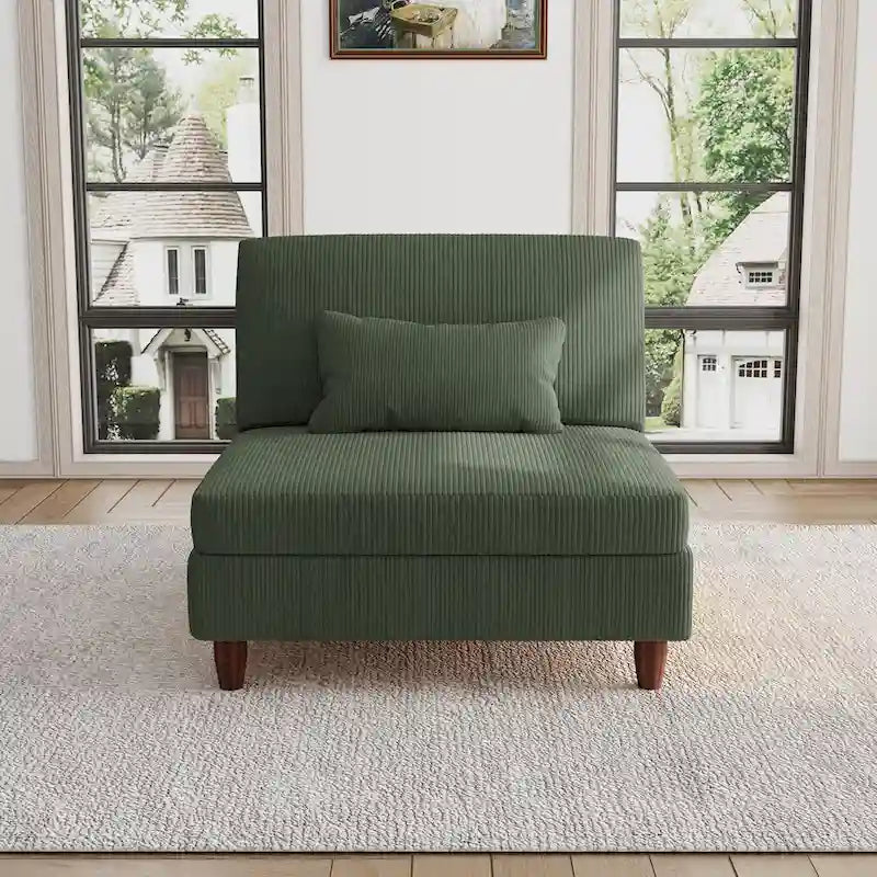 Corduroy Armless Chair Accent Chair Sofa
