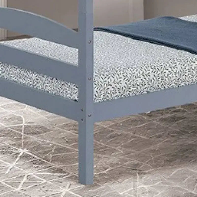 Letto a castello moderno grigio in legno massello con scaletta, doppio sulla doppia piazza