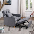 Divano letto 3 in 1 convertibile, poltrona e lettino, nero