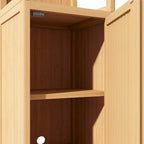 Mobile bagno alto 52 a 1 anta in legno naturale con ripiano a giorno