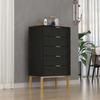 Cassettiera a 5 cassetti Comodino Armadietto contenitore 23,6 L Bianco/Nero