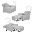 Divano letto trasformabile 3-in-1, Poltrona letto estraibile, Letto pieghevole convertibile per soggiorno