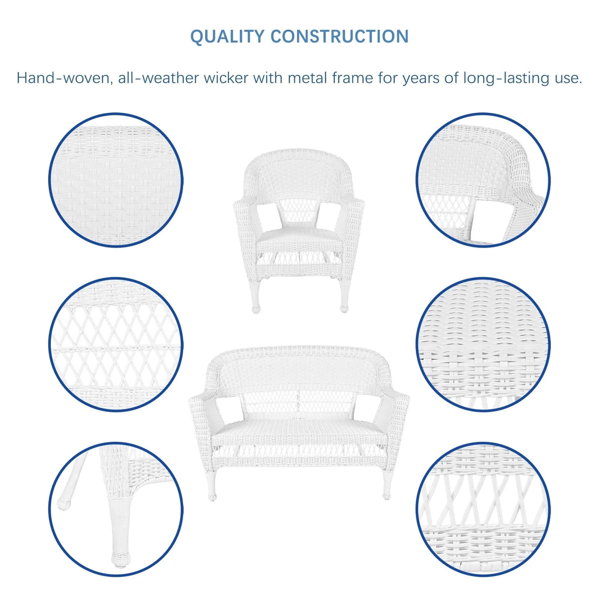 Wicker Patio 4-piece Conversation Set