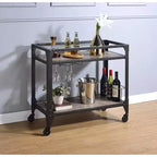 Carrello bar in legno e metallo con ruote 79 cm A x 81 cm P x 41 cm L