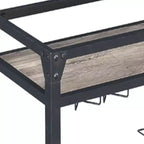 Carrello bar in legno e metallo con ruote 79 cm A x 81 cm P x 41 cm L