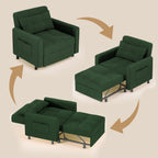 Divano letto trasformabile 3-in-1, Poltrona letto estraibile, Letto pieghevole convertibile per soggiorno