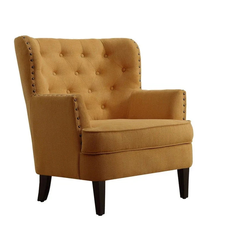 Moser Bay Mignon Velvet / Linen 30 Wide Tufted Wingback Accent Chair