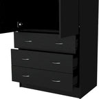 19 Armadio moderno a due ante con 3 cassetti e 1 asta appendiabiti per camera da letto