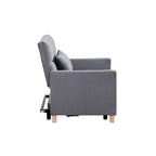 Divano letto 3 in 1 convertibile, poltrona e lettino, nero