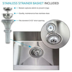 Lavatoio e mobile in acciaio inox 24" L x 22" P x 35" H
