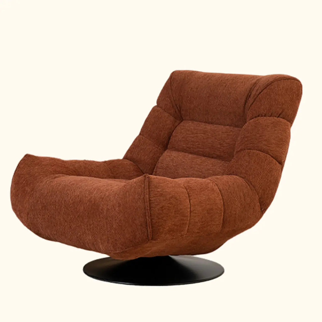 Yellow Trufted Chenille Fabric Swivel Accent Chair