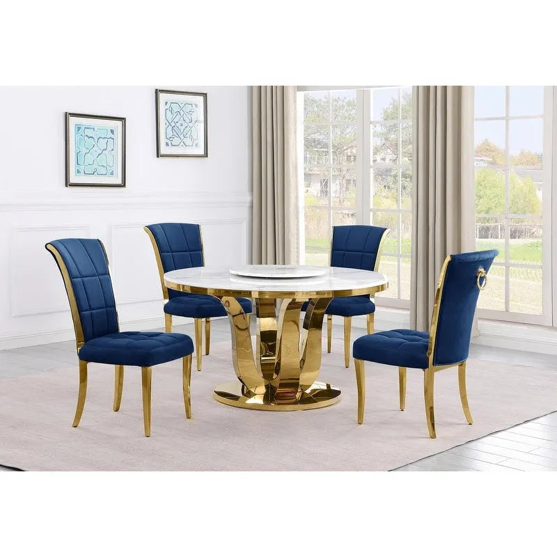 Best Quality Furniture D325-SC324-7 5 Piece Round Dining Set