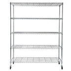 Scaffalatura in acciaio a 5 ripiani con ruote - (59.06 x 17.72 x 70.87)