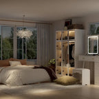 Armadio con ante in vetro da 120 cm con luce LED integrata