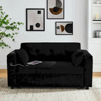 Divano Letto Estraibile 54", Divano Reclinabile 2 Posti con Contenitore, Cuscino Lombare, Presa USB