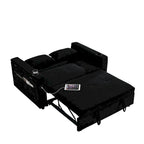 Divano Letto Estraibile 54", Divano Reclinabile 2 Posti con Contenitore, Cuscino Lombare, Presa USB