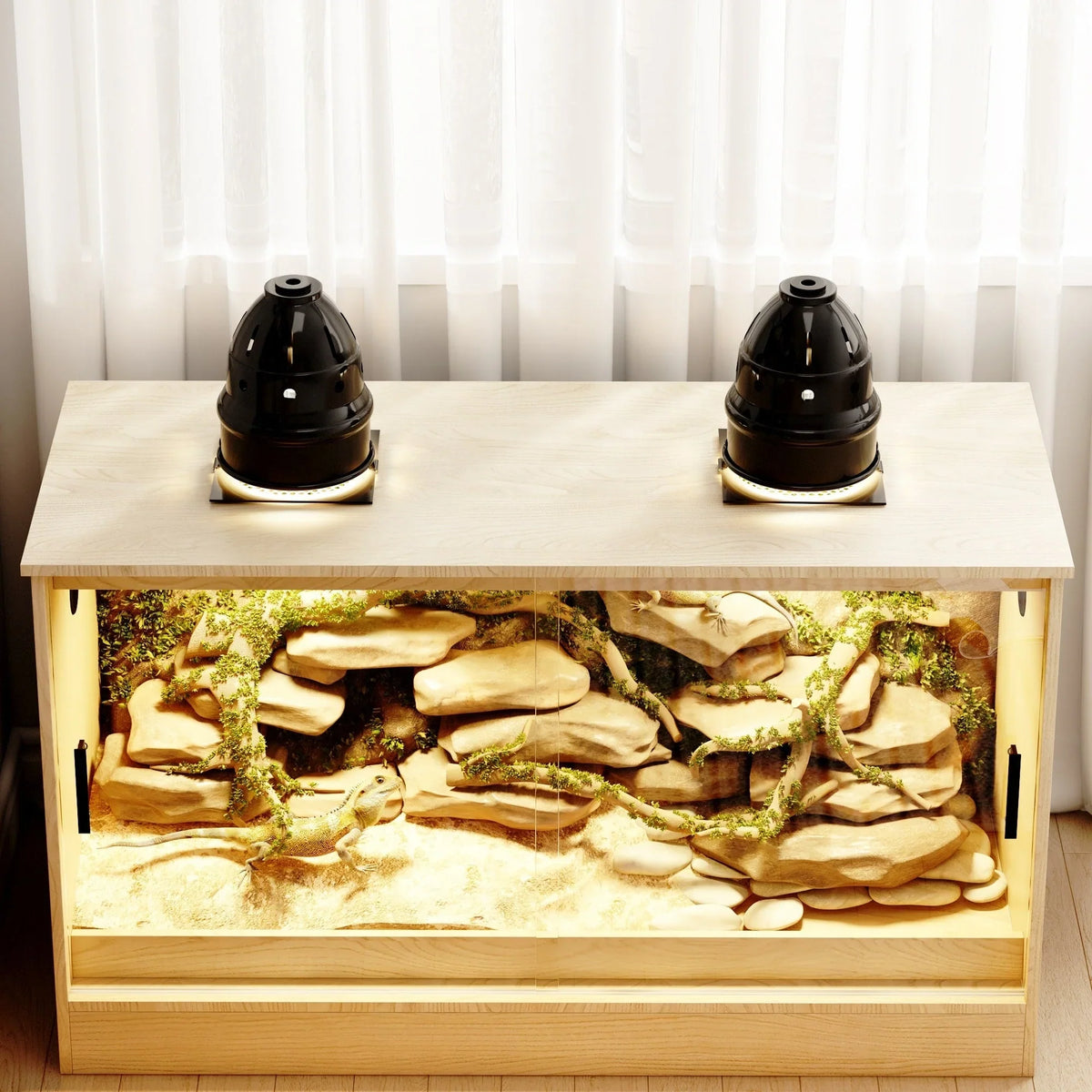 Reptile Habitat -Spacious Terrarium for Lizards, Snakes & More - 47.2