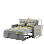 Divano letto 3 in 1 in velluto convertibile con letto estraibile e schienale reclinabile