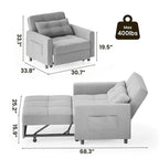 Divano letto trasformabile 3-in-1, Poltrona letto estraibile, Letto pieghevole convertibile per soggiorno