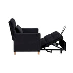 Divano letto 3 in 1 convertibile, poltrona e lettino, nero