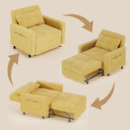 Divano letto trasformabile 3-in-1, Poltrona letto estraibile, Letto pieghevole convertibile per soggiorno