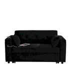 Divano Letto Estraibile 54", Divano Reclinabile 2 Posti con Contenitore, Cuscino Lombare, Presa USB