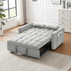 Divano letto 3 in 1 in velluto convertibile con letto estraibile e schienale reclinabile