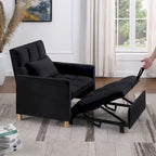 Divano letto 3 in 1 convertibile, poltrona e lettino, nero