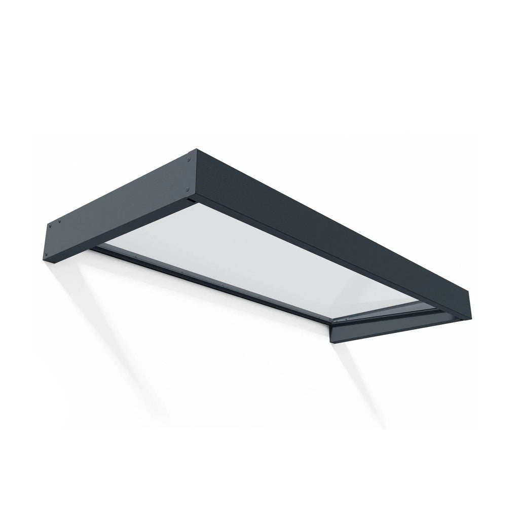 Sophia 3 ft. Grey Clear Door and Window Awning