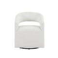 Celeste Modern Boucle Round Barrel Chair Open Back and Curved Arm, Swivel Armchair by Furniture of America