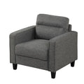 Wystan Contemporary Track Arms Chair with Solid Wood Tapered Legs, Upholstered Fabric Single Sofa Chair by Furniture of America