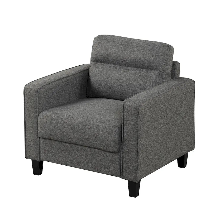 Wystan Contemporary Track Arms Chair with Solid Wood Tapered Legs, Upholstered Fabric Single Sofa Chair by Furniture of America