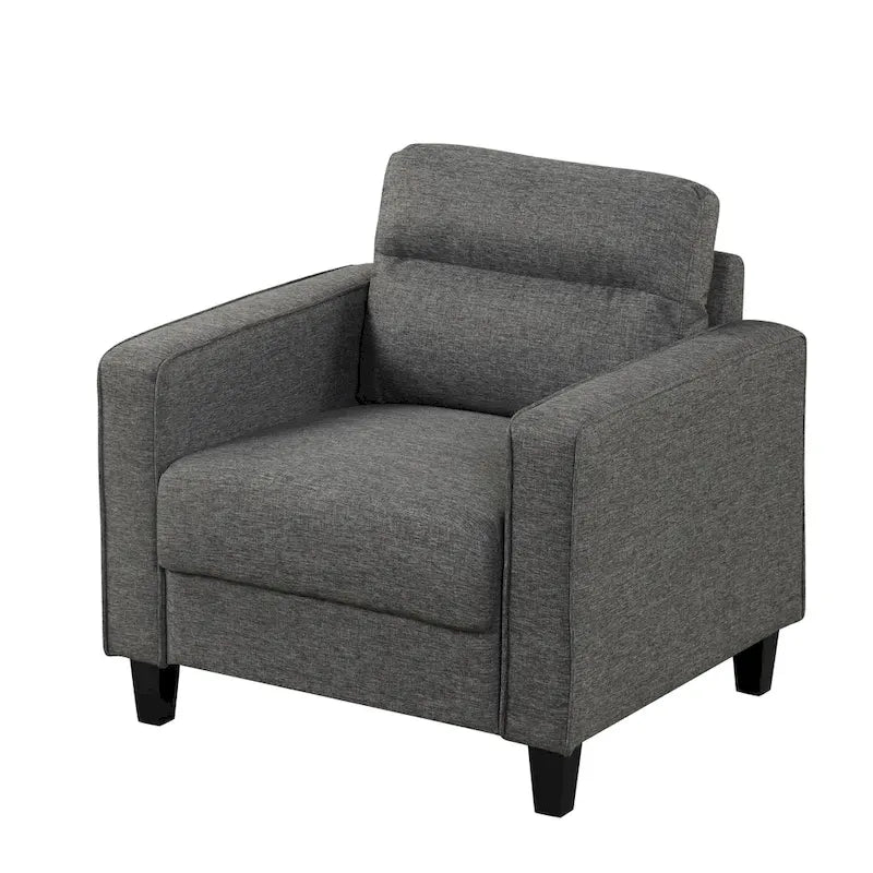 Wystan Contemporary Track Arms Chair with Solid Wood Tapered Legs, Upholstered Fabric Single Sofa Chair by Furniture of America